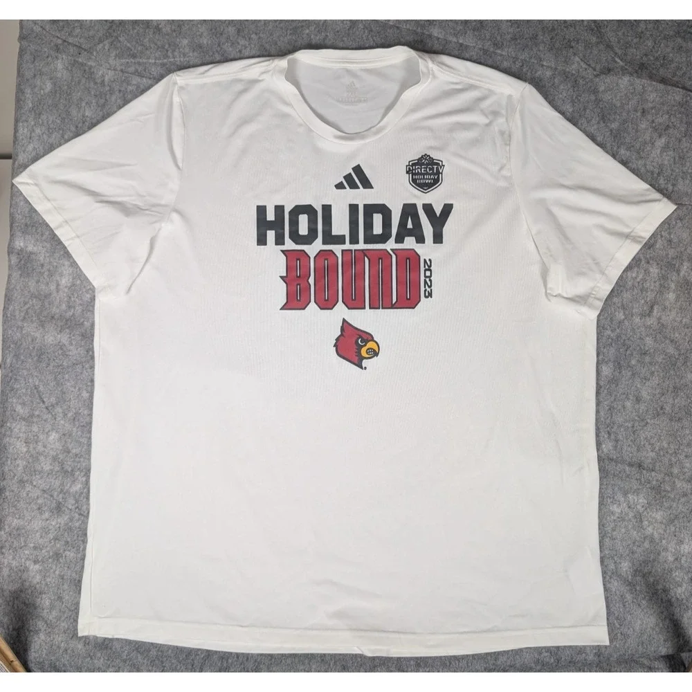 Louisville Cardinals | Adidas | White | Mens‎ | Holiday Bound T-Shirt 2022 | 2XL